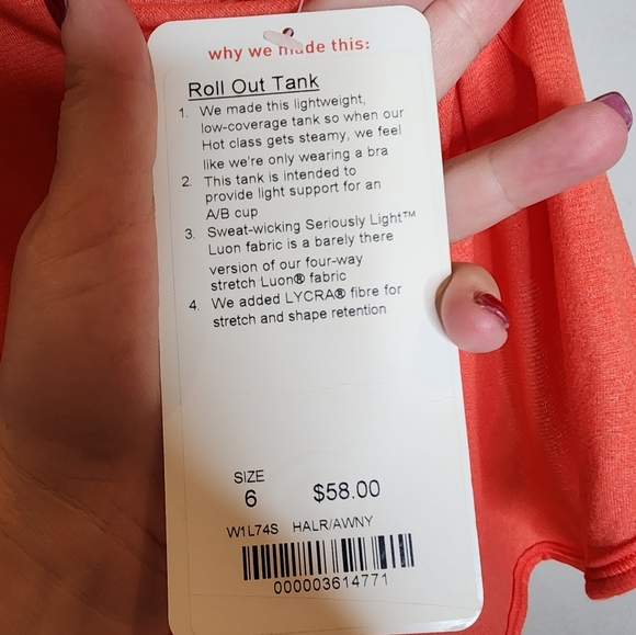 NWT Lululemon Roll Out Tank Heathered Alarming / Ace Spot Grain Black Size 6 - Picture 10 of 13